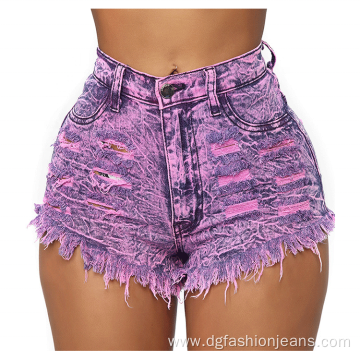 Ripped Vintage Wash Distressed Denim Women Shorts